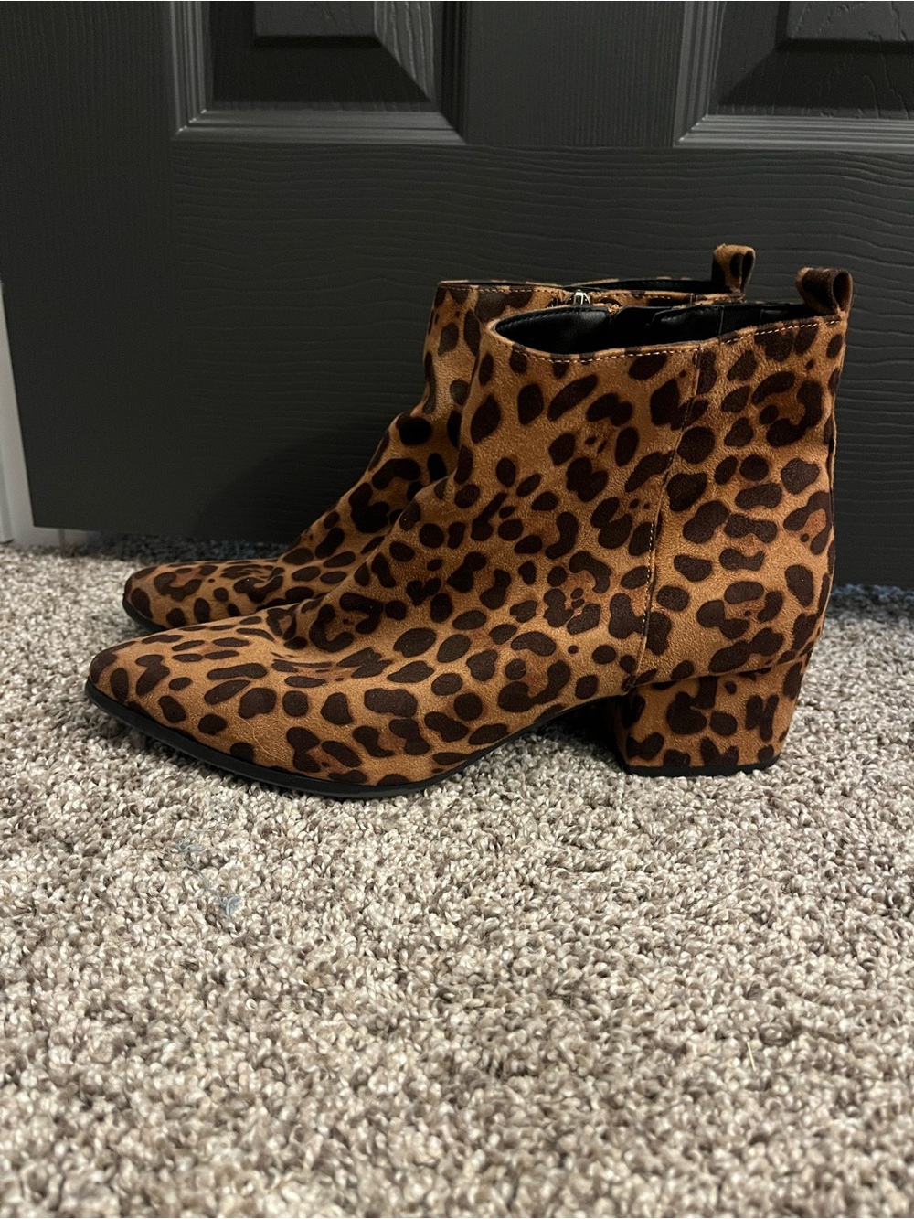 Leopard Print Ankle Boots